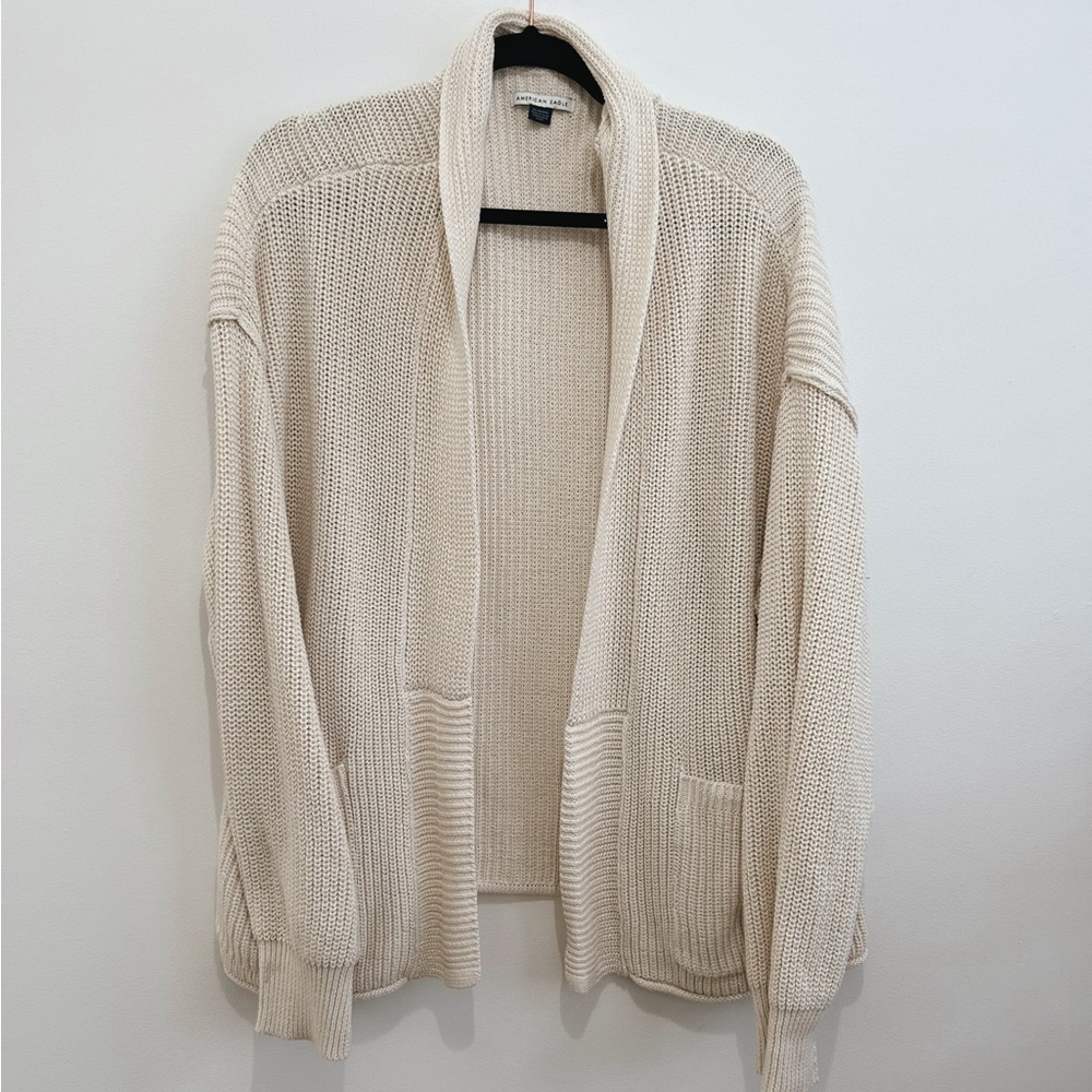 American eagle shaker knit cardigan cream sweater